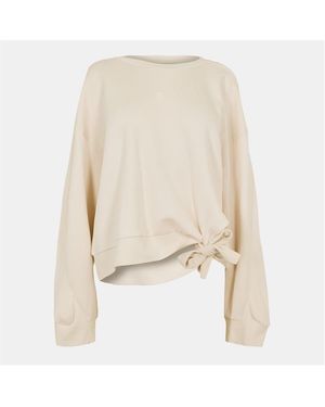 BOSS Essega Fine Gauge Knit Crew Sweatshirt - Natural