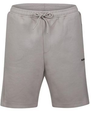 BOSS Hbg Headlo Cotton Blend Fleece Jogger Shorts - Grey