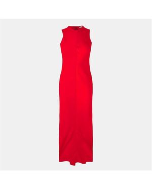 Ami Paris Long Fluid Maxi Dress - Red