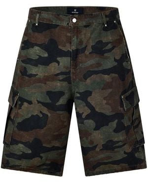 Represent Camo Cargo Shorts - Black