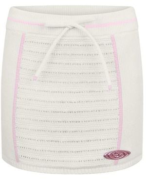 CASABLANCA Bourgeoise Cotton Crochet Mini Skirt - White