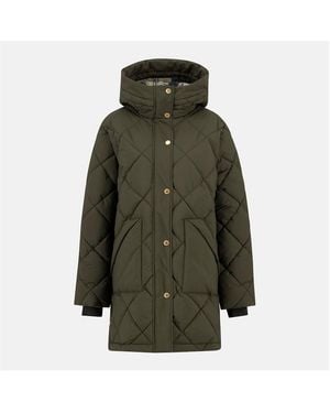Barbour Kailyn Hooded Long Sleeve Medium Puffer Jacket - Green