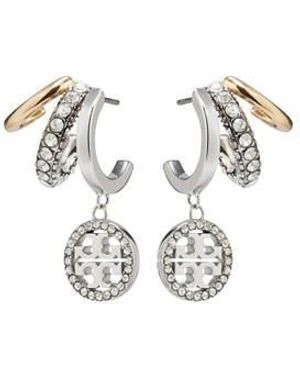 Tory Burch Miller Pave Drop Earrings - Metallic