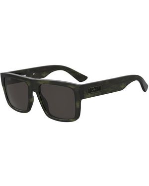 Moschino Rect Top Round Sunglasses - Black