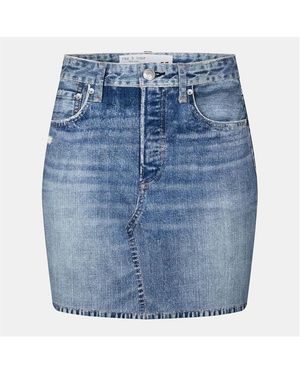 Rag & Bone Mini Stretch Traditional Wash Denim Skirt - Blue