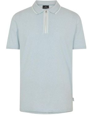 Paul Smith Ps Txt Zip Polo Sn62 - Blue