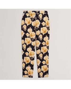 Ted Baker Printed Tapered Tailored Trousers - Black