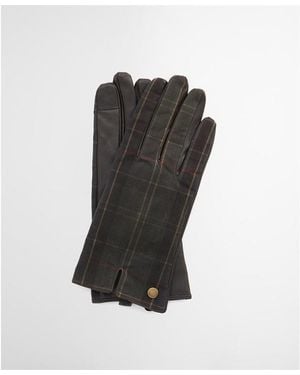 Barbour Scarlet Tartan Gloves - Black