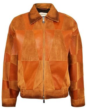 Versace Diamond Leather Jacket - Orange