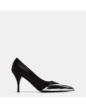 Prada Leather Metal Court Shoes - Black
