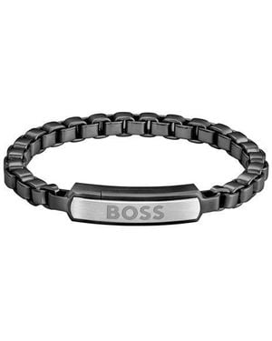 BOSS Gents Devon Box Chain Bracelet - Black