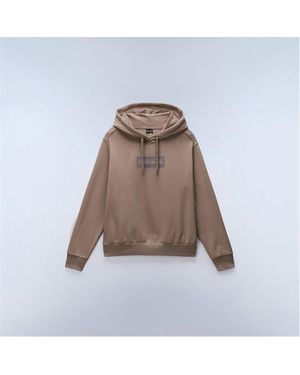Napapijri Box Logo Hoodie - Brown