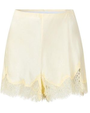 Bardot Lace Trim Woven Tracksuit Shorts - Natural