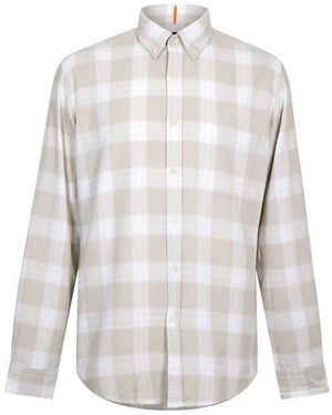 BOSS Check Shirt, Eye-Catching Print - White