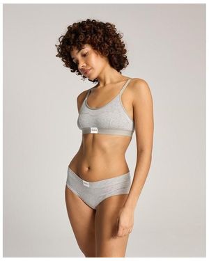 Nudea Cotton Modal Contour Scoop Bralette - Grey