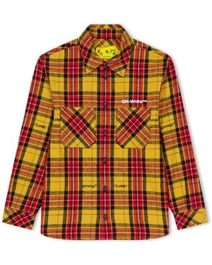 Off-White c/o Virgil Abloh Oversized Check Print Shirt - Orange