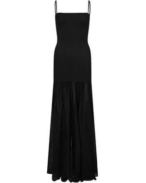 Hunza G Hybrid Long Maxi Dress - Black
