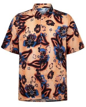 Paul Smith Ps Floral Ss Shirt Sn62 - Orange