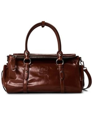 Miu Miu Miu Shiny Leather Hb Ld64 - Brown