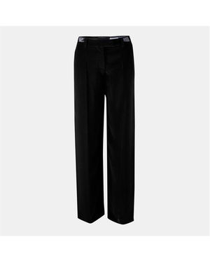 McQueen Alex Velvet Straight Leg Trouser - Black