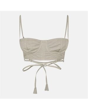 Gucci Twill Top With Tie Detailing - Natural