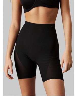 Calvin Klein Sculpt Firm Seamless High-Waisted Control Shorts - Black