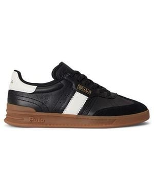 Polo Ralph Lauren Leather Court Trainers - Black
