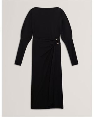 Ted Baker Ted Wrap Midi Dress Ld54 - Black