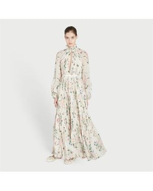 Giambattista Valli Botanical Draped Dress - White