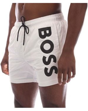 HUGO Octopus Swim Shorts - Brown