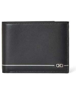 Ferragamo Fg Stripe Bilfold Sn63 - Black