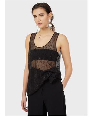 Emporio Armani Evening Sleeveless Shirt - Black