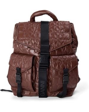 Ganni Quilted Bckpck Ld61 - Brown