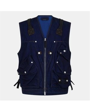 Stone Island Men S Indigo Polypropylene Denim Light Vest Rinsed - Blue