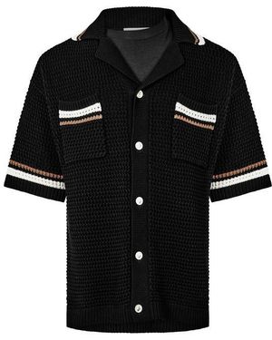 The Couture Club Patterned Short Sleeve Shirt - Black