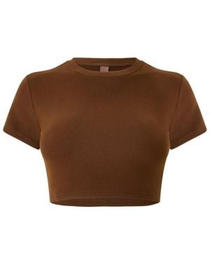 Gracejacob Espresso Cropped Crop Top - Brown