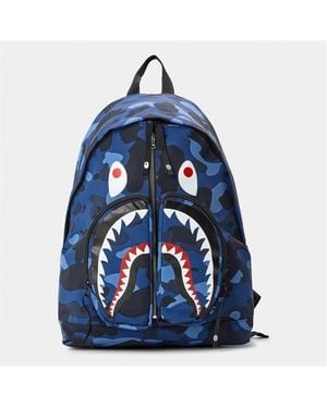 A Bathing Ape Bape Camo Shark Bag Sn54 - Blue