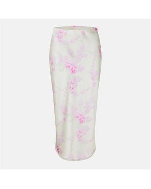 LoveShackFancy Castle A-Line Lace Midi Skirt - Multicolour