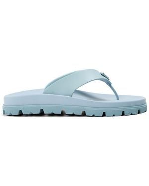 Prada Rubber Thong Sandals - Blue