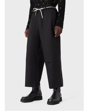 EA7 Double Gabardine Culottes - Black