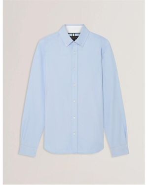 Ted Baker Long-Sleeve Oxford Plain Shirt - Blue