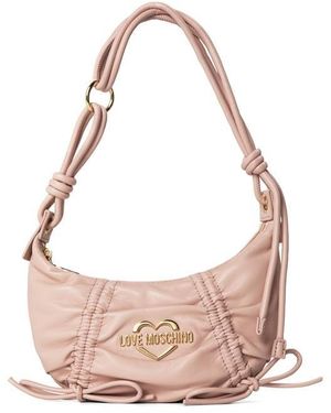 Love Moschino Softy Bow Faux Leather Hobo Bag - Pink