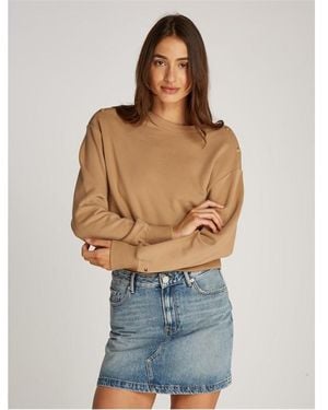 Tommy Hilfiger Button Boat Neck Sweatshirt - Blue