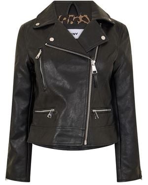DKNY Faux Leather Jacket - Black