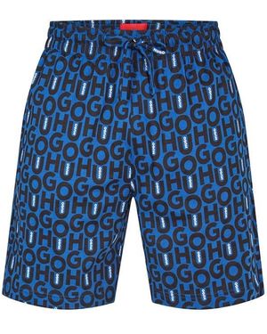 HUGO Fleece Jogger Shorts - Blue