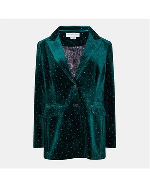 Never Fully Dressed Velvet Blazer - Green