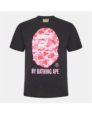 A Bathing Ape Bape Abc Camo Head T - Black
