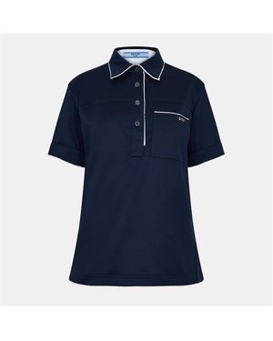 Prada Short Sleeve Polo Shirt - Blue