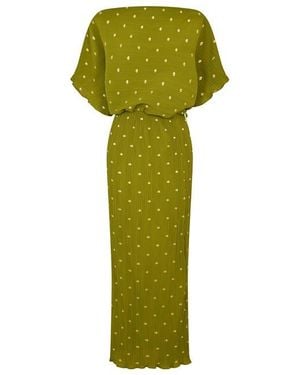 Never Fully Dressed Tilly Plisse Maxi Dress - Green