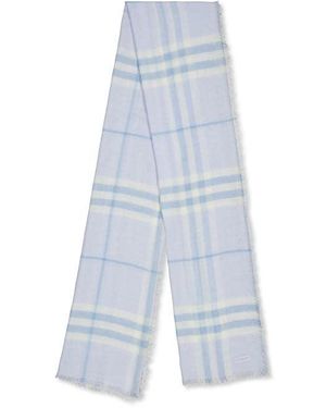 Burberry Burb Check Scarf Ld62 - Blue